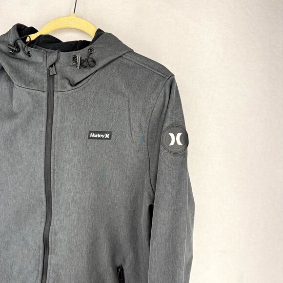 Hurley‎ Mens Fleece Lined Wind Resistent Heather Gray Jacket Size L NEW - Picture 9 of 13